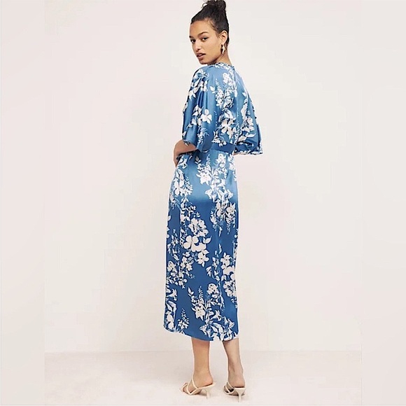 NWT Reformation Hedi Silk Dress in Cyanotype Print - Picture 3 of 15
